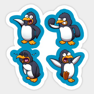 Cute Cartoon Penguin Sticker Pack Sticker